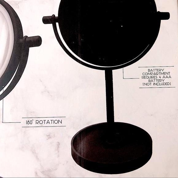 Urban Butterfly Black Table Top LED Vanity Mirror - Picture 2 of 6